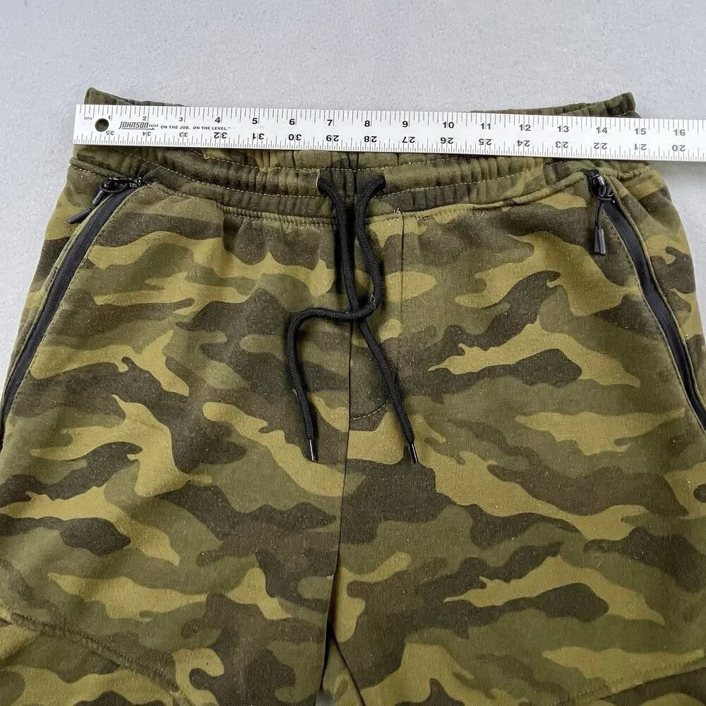 Brooklyn Cloth Knit Shorts Men Size Medium Green Camo Drawstring Comfort